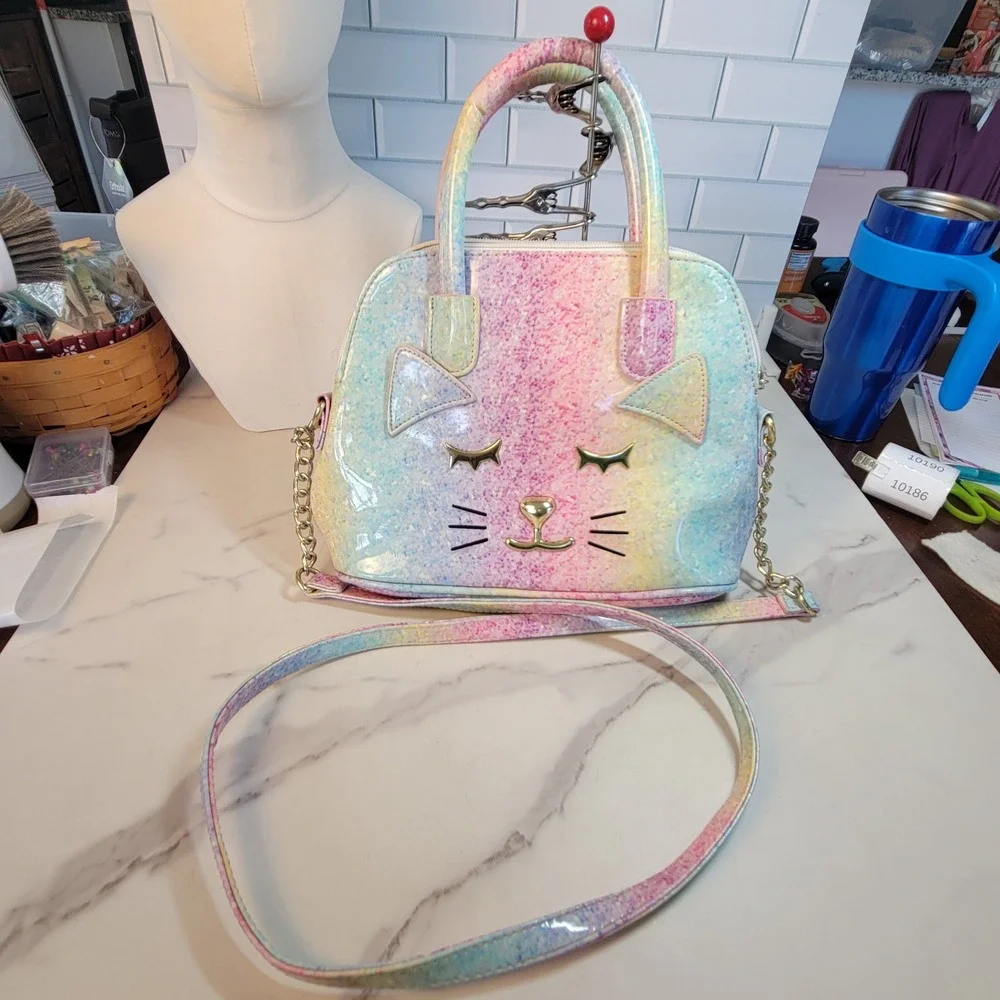 Luv Betsey by Betsey Johnson Mini Barrel Speckled Tie Dyed Kitty Crossbody Bag